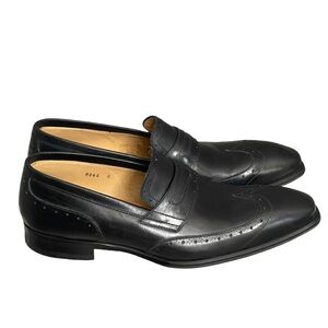 Stefano Branchini black leather men shoes size 8 Authentic!!